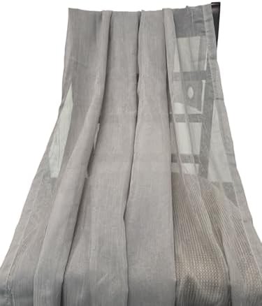 Solid grey crushed sheer window scarf 50x216 — photo 3