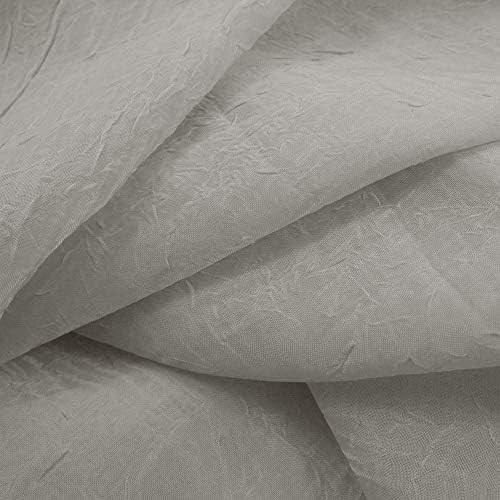 Solid grey crushed sheer window scarf 50x216 — photo 4
