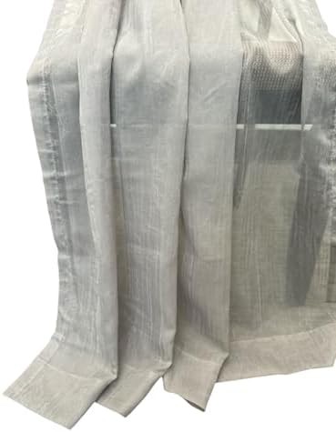 Solid grey crushed sheer window scarf 50x216 — photo 5