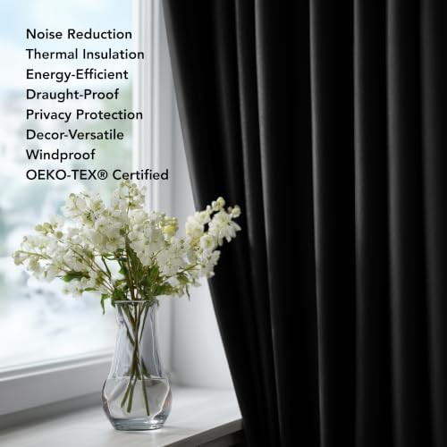 Deconovo black back tab bedroom curtains — photo 4