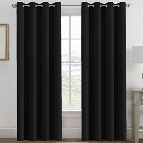 Jet black energy saving patio curtain 96 in