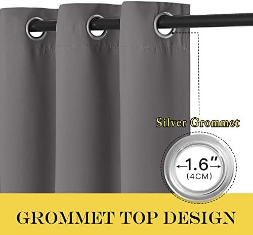 Grey grommet thermal insulated bedroom curtain — photo 3