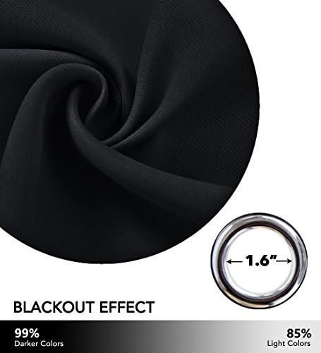 Black grommet room divider curtain panel — photo 3