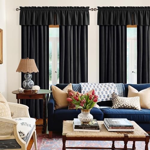 Black velvet heavy duty blackout curtains — photo 4