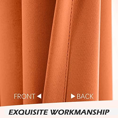 Burnt orange thermal grommet curtain panel — photo 4