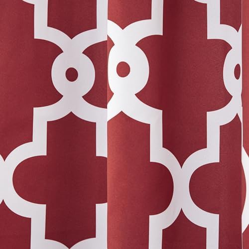 Burgundy ironwork geo trellis sateen curtains — photo 4