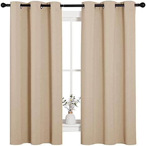 Biscotti beige short grommet thermal curtains
