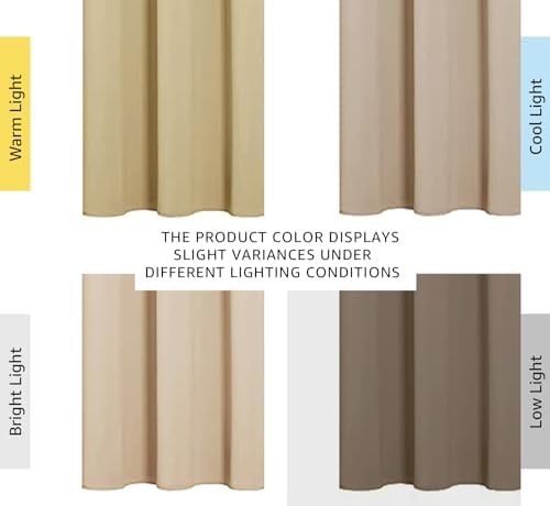 Biscotti beige short grommet thermal curtains — photo 3