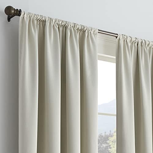 Stone gray Thermapanel room darkening rod pocket curtain — photo 4