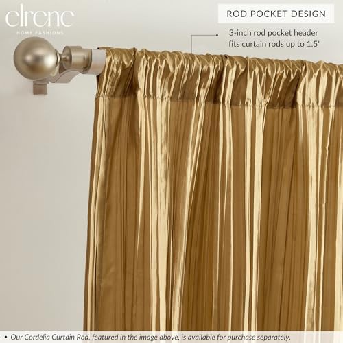 Elrene Athena gold faux silk window and scarf set — photo 3