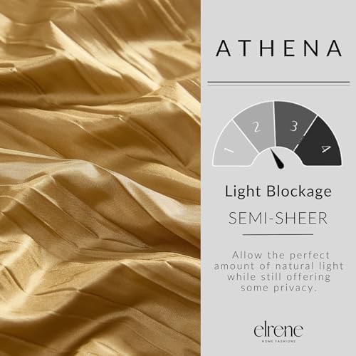 Elrene Athena gold faux silk window and scarf set — photo 5