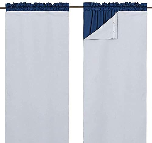 Greyish white thermal insulated curtain liners