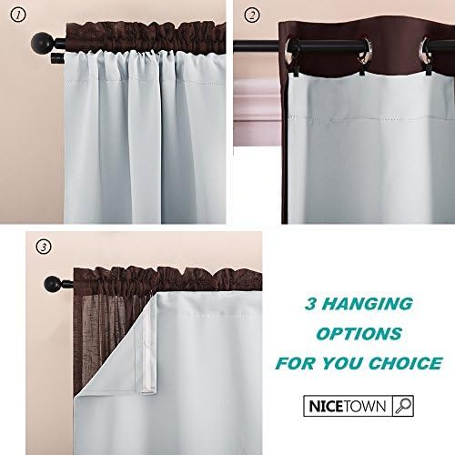 Greyish white thermal insulated curtain liners — photo 3