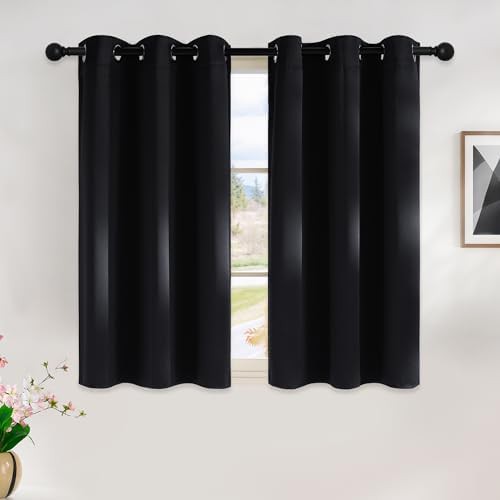 Black grommet thermal insulated kitchen drapes