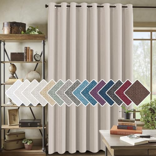 Heather ivory extra wide burlap curtain 84 in