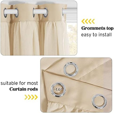 Biscotti beige crushed sheer and blackout curtains — photo 3