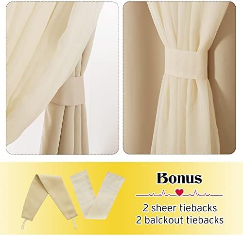 Biscotti beige crushed sheer and blackout curtains — photo 4