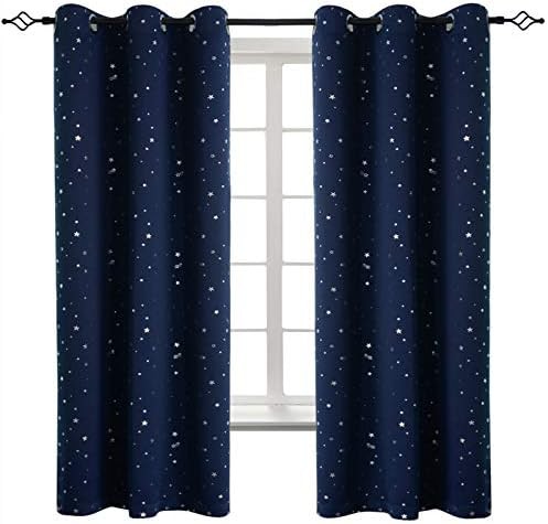 Navy Blue Kids Grommet Blackout Curtains