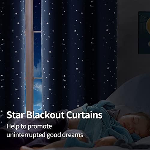 Navy Blue Kids Grommet Blackout Curtains — photo 3