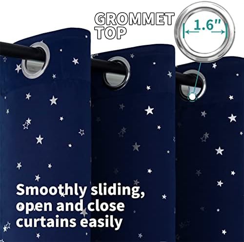 Navy Blue Kids Grommet Blackout Curtains — photo 5