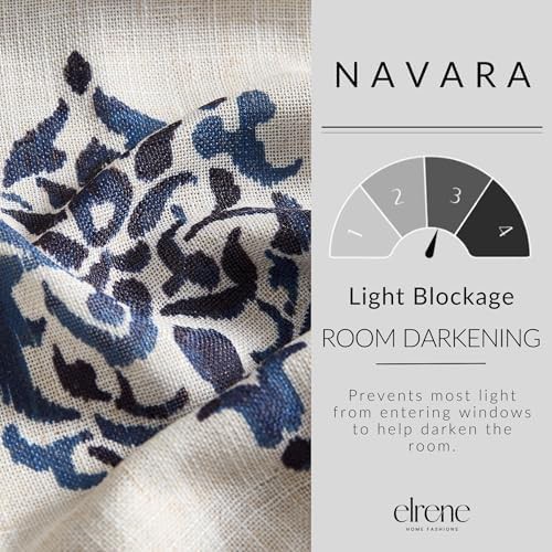 Elrene Navara navy medallion room darkening curtain — photo 4