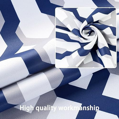 Navy thermal geometric blackout window curtains — photo 4