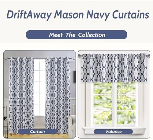 Navy thermal geometric blackout window curtains — photo 5