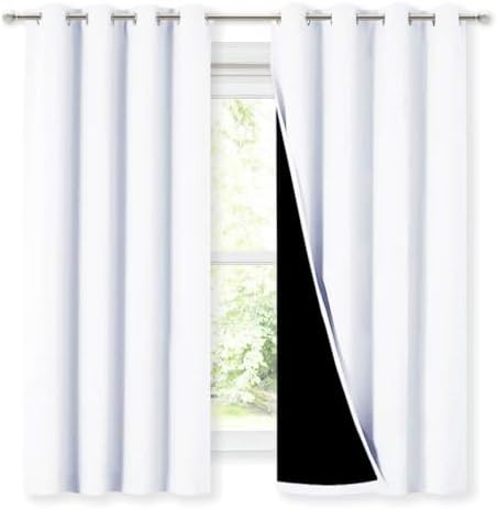 White total blackout curtains for kitchen windows