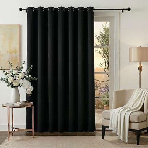 Extra wide thermal insulated patio door curtain