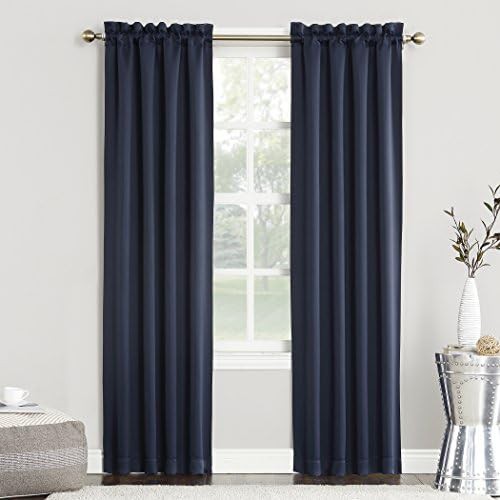 Navy Easton Energy Saving Rod Pocket Curtain