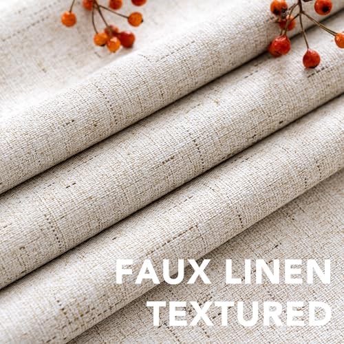 White faux linen total blackout drapes 84 in — photo 4