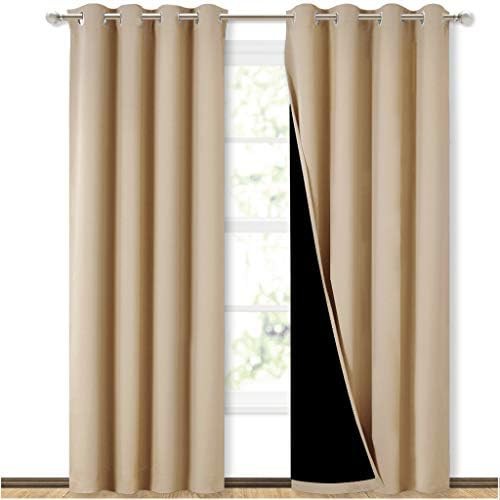 Biscotti beige living room total blackout curtains