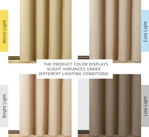 Biscotti beige living room total blackout curtains — photo 3