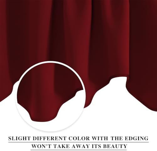 Burgundy red scalloped blackout window valances — photo 3