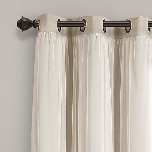 Lush Decor sheer grommet insulated blackout curtains wheat white — photo 5