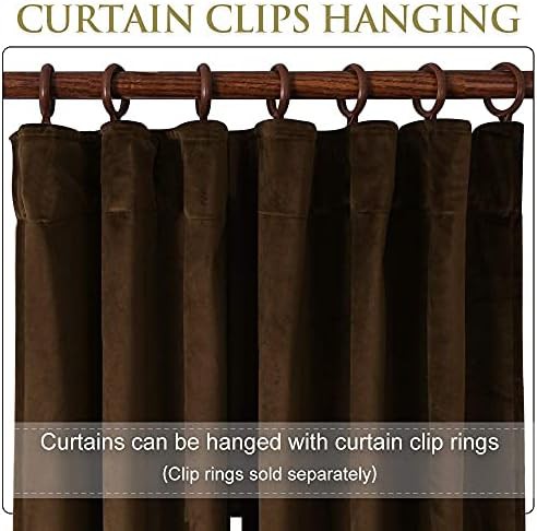 Brown velvet living room curtains 96 in — photo 3