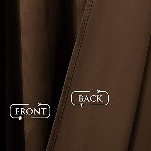 Brown velvet living room curtains 96 in — photo 5