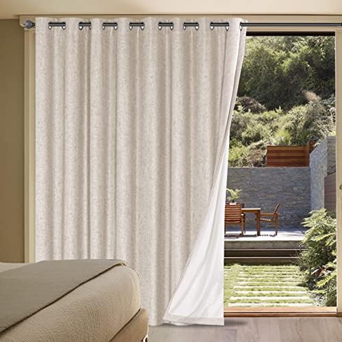 Natural linen total blackout curtains 84 in