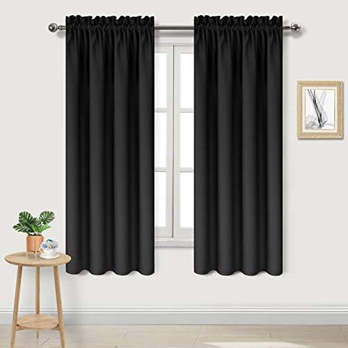 Black Short Bedroom Blackout Curtain