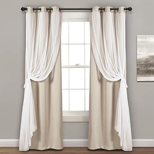 Lush Decor sheer grommet insulated blackout curtains white 95 — photo 3