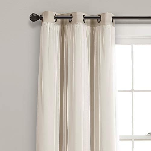 Lush Decor sheer grommet insulated blackout curtains white 95 — photo 5