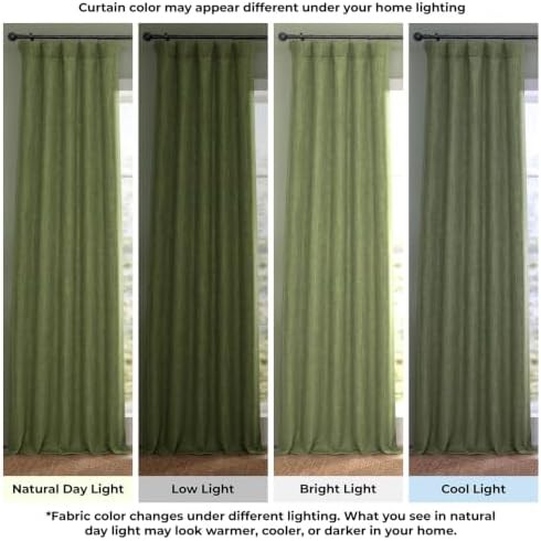 Tuscany Green Faux Linen Living Room Curtain — photo 4