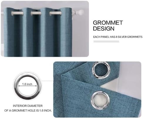 Dusty blue linen blackout curtain 84 in — photo 4