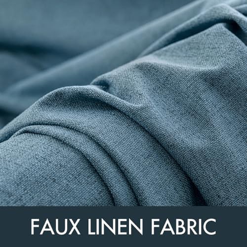 Dusty blue linen blackout curtain 84 in — photo 5