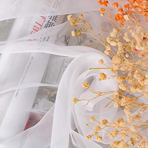 White sheer voile window scarf topper — photo 3