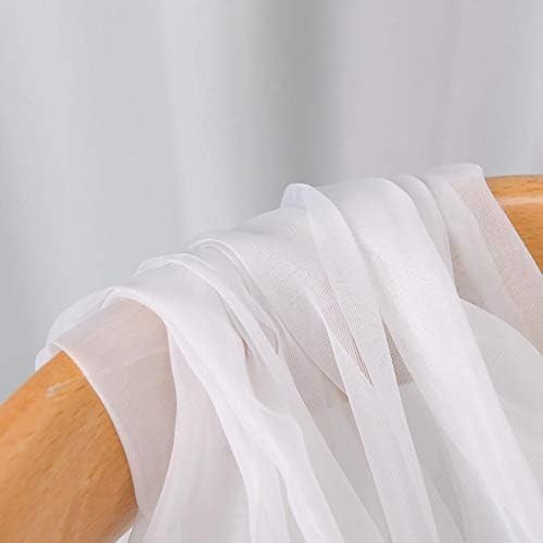 White sheer voile window scarf topper — photo 4