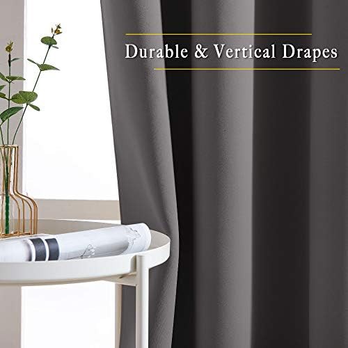 Grey grommet thermal blackout curtains 72 in — photo 3