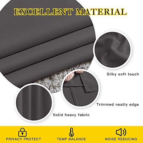 Grey grommet thermal blackout curtains 72 in — photo 5
