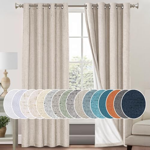 Primitive Textured Natural Linen Blackout Curtain