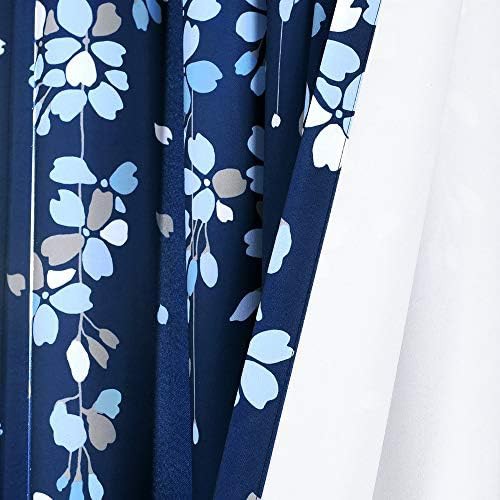 Navy weeping flower floral window curtains — photo 3
